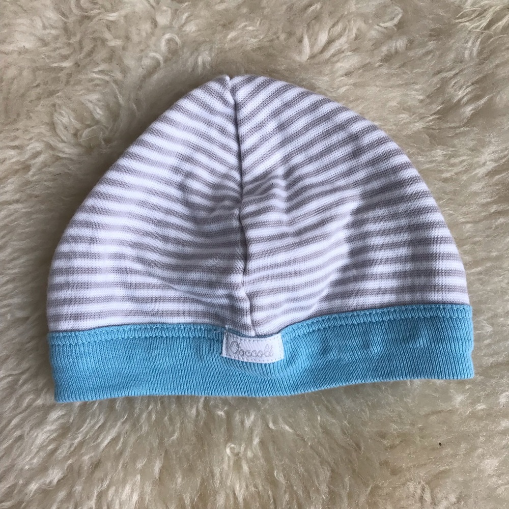 Coccoli grey striped baby hat
